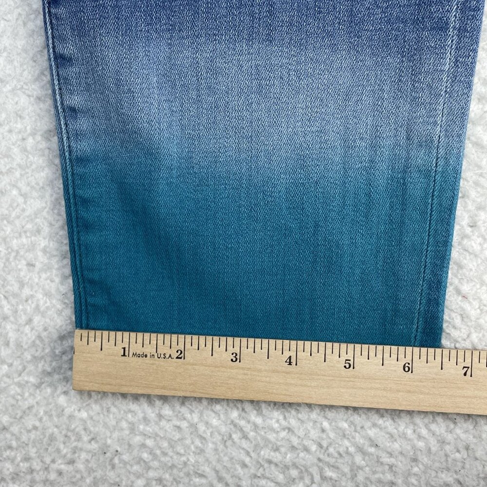 Chicos So Slimming US Size 8 Girlfriend Slim Leg Crop Blue Tie Dye Jeans 29x22 - Picture 8 of 12